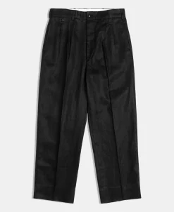 New Lot 841 1940s Linen Two Tuck Slacks - Black Pants&trousers