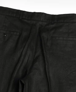 New Lot 841 1940s Linen Two Tuck Slacks - Black Pants&trousers