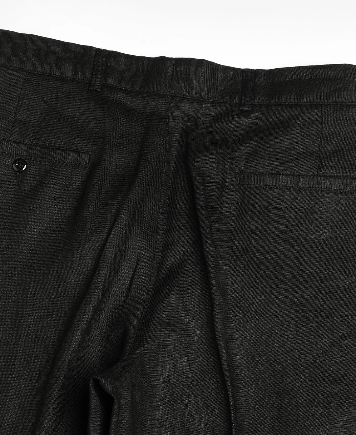New Lot 841 1940s Linen Two Tuck Slacks - Black Pants&trousers