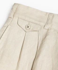 Best Lot 841 1940s Linen Two Tuck Slacks - Ivory Pants&trousers