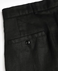 New Lot 841 1940s Linen Two Tuck Slacks - Black Pants&trousers