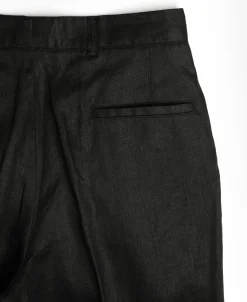 New Lot 841 1940s Linen Two Tuck Slacks - Black Pants&trousers