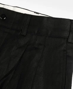 New Lot 841 1940s Linen Two Tuck Slacks - Black Pants&trousers
