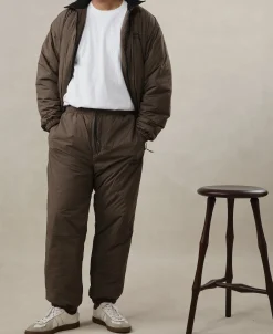 Discount Lot 1010 1980s Padded Nylon Trousers - Brown Pants&trousers