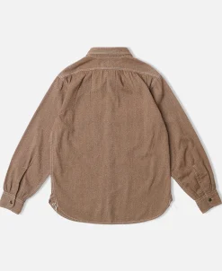 Best Lot 217 1940s Pointed Collar Salt & Pepper Shirt - Chestnut Brown Long Sleeve Shirts | Shirts
