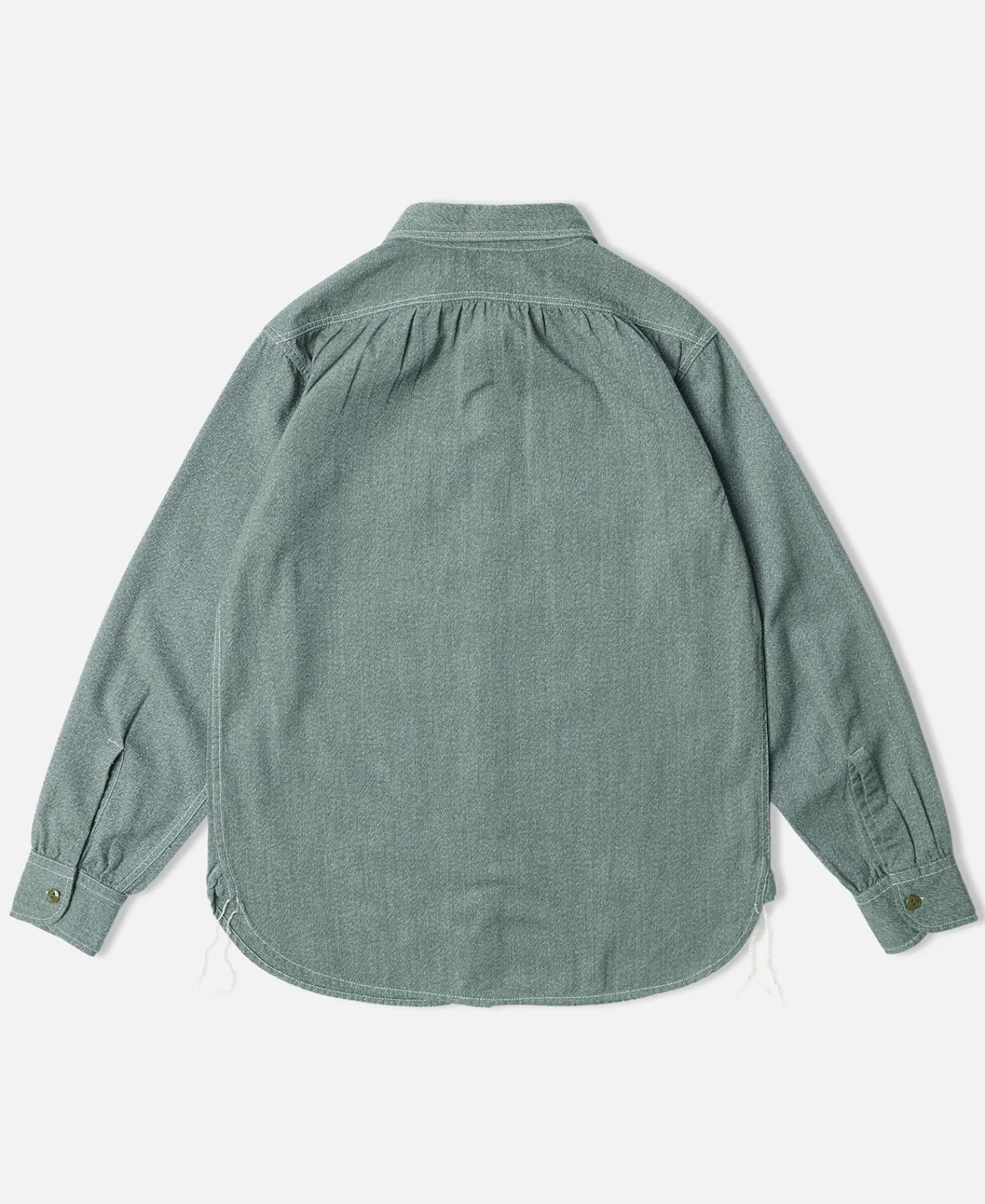Hot Lot 217 1940s Pointed Collar Salt & Pepper Shirt - Sage Green Long Sleeve Shirts | Shirts