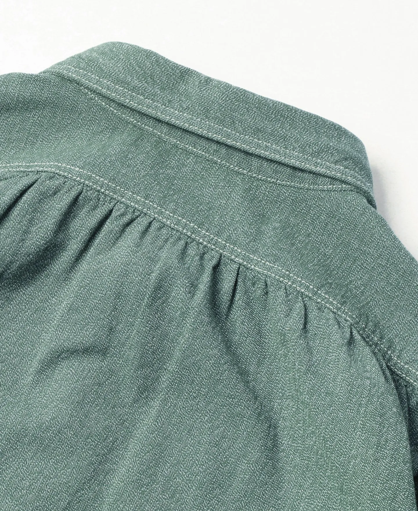 Hot Lot 217 1940s Pointed Collar Salt & Pepper Shirt - Sage Green Long Sleeve Shirts | Shirts