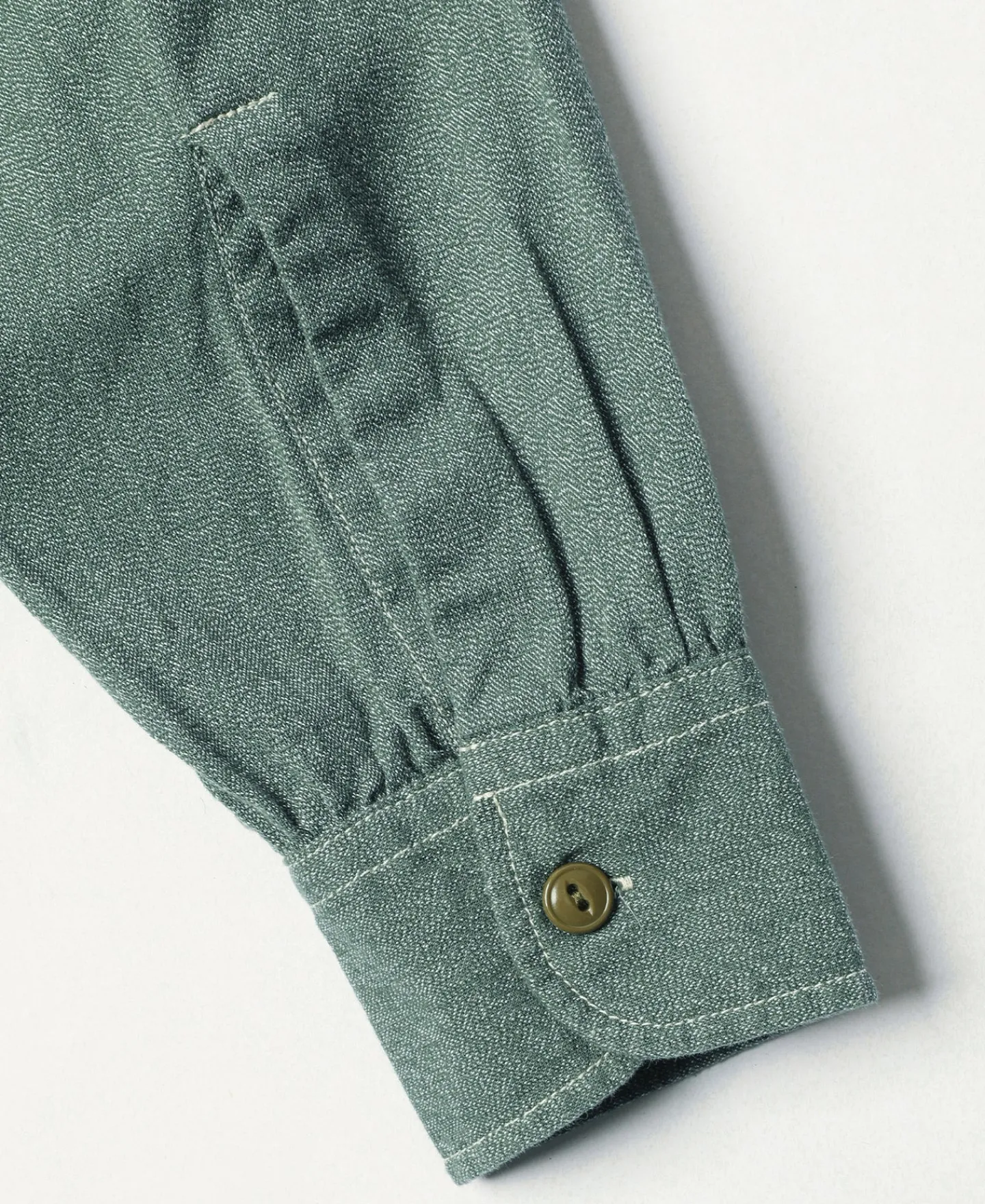 Hot Lot 217 1940s Pointed Collar Salt & Pepper Shirt - Sage Green Long Sleeve Shirts | Shirts