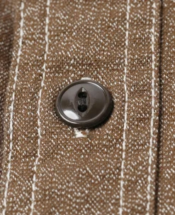Best Lot 217 1940s Pointed Collar Salt & Pepper Shirt - Chestnut Brown Long Sleeve Shirts | Shirts