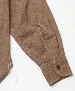 Best Lot 217 1940s Pointed Collar Salt & Pepper Shirt - Chestnut Brown Long Sleeve Shirts | Shirts