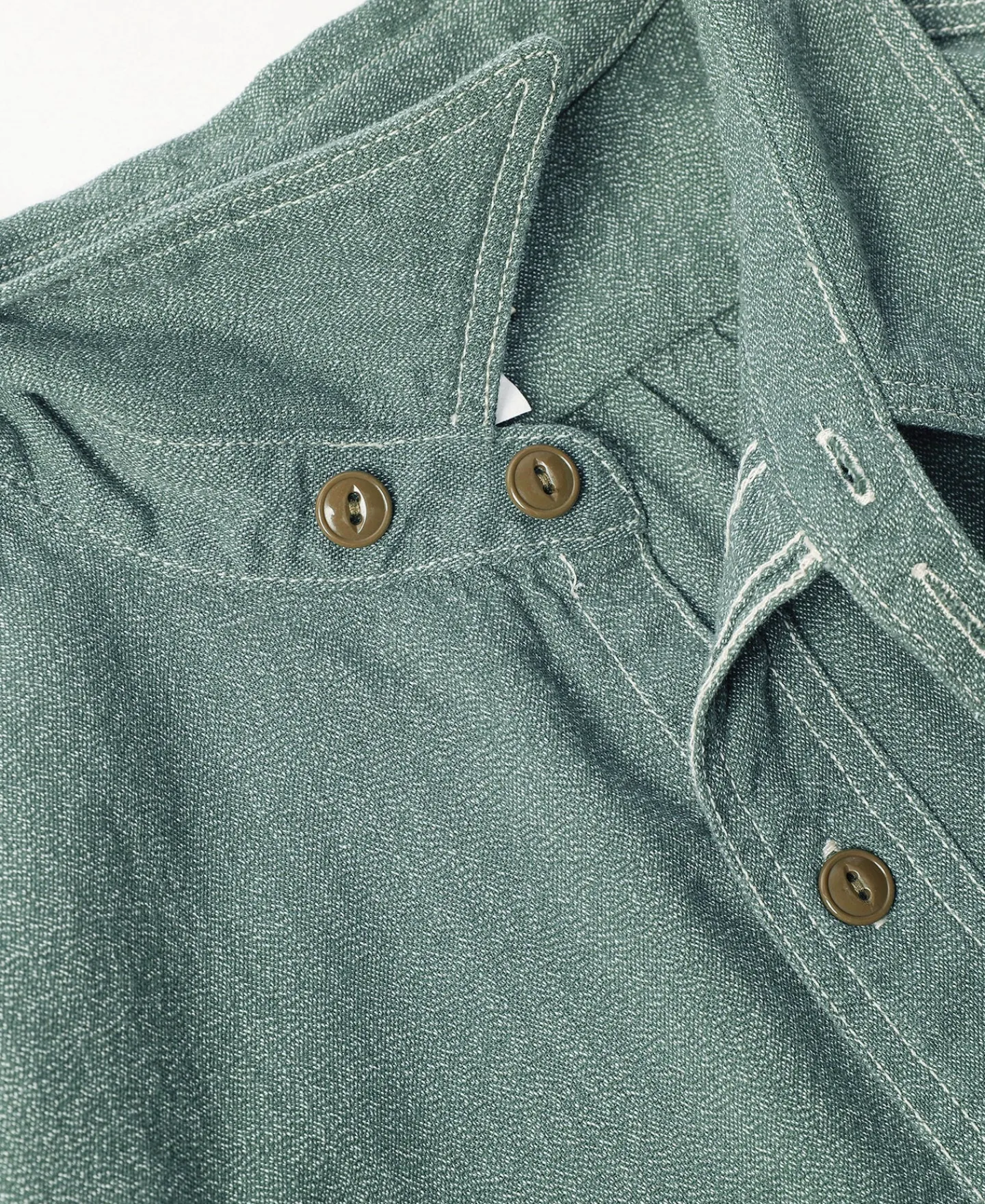 Hot Lot 217 1940s Pointed Collar Salt & Pepper Shirt - Sage Green Long Sleeve Shirts | Shirts
