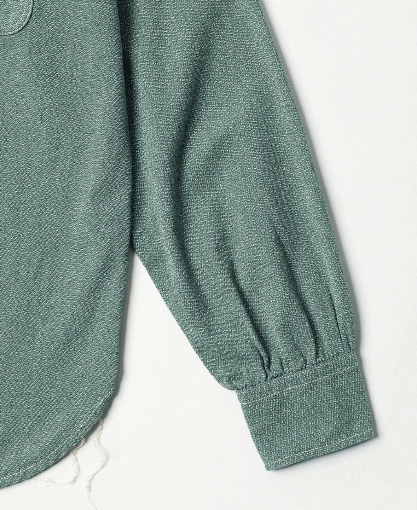 Hot Lot 217 1940s Pointed Collar Salt & Pepper Shirt - Sage Green Long Sleeve Shirts | Shirts