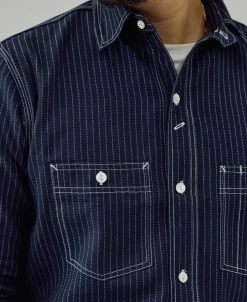 Discount Lot 210 1930s Wabash Striped Work Shirt Long Sleeve Shirts | Shirts
