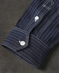 Discount Lot 210 1930s Wabash Striped Work Shirt Long Sleeve Shirts | Shirts