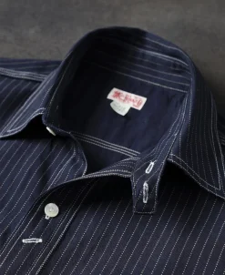 Discount Lot 210 1930s Wabash Striped Work Shirt Long Sleeve Shirts | Shirts