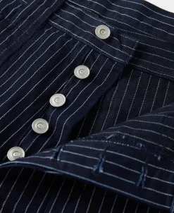 Discount Lot DW2213 Selvedge Striped Biker Trousers Pants&trousers