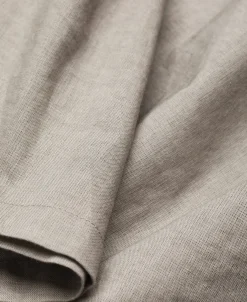 Clearance Lot 220L 1940s Linen-Cotton Open Collar Shirt - Khaki Gray Shirts | Long Sleeve T-Shirts