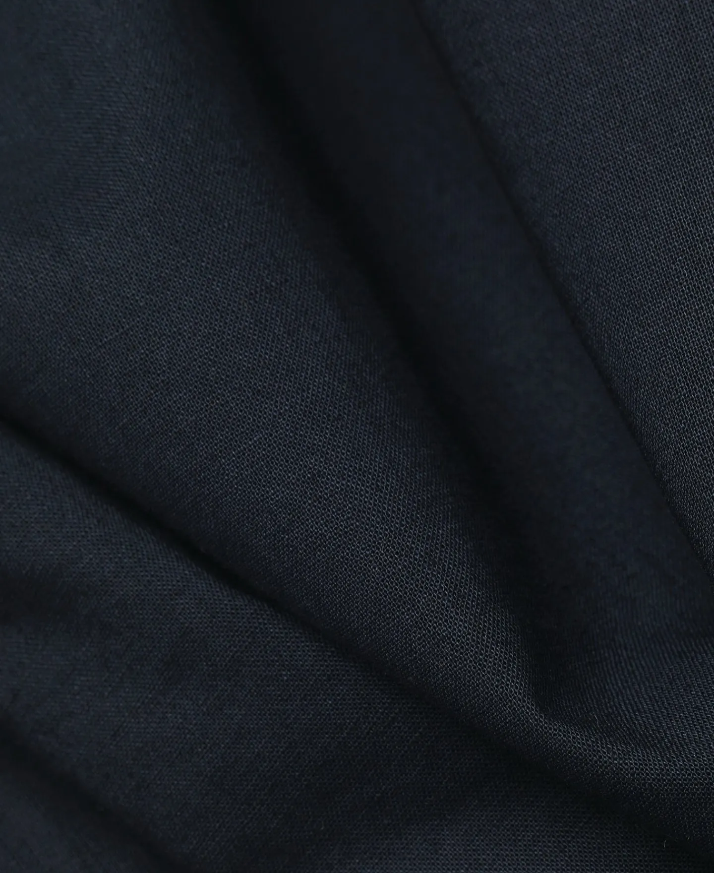 Hot Lot 220L 1940s Linen-Cotton Open Collar Shirt - Navy Long Sleeve Shirts | Shirts