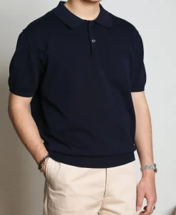 Fashion Lot 910S Knit Polo Shirt - Dark Navy Polo Shirts | Short Sleeve T-Shirts