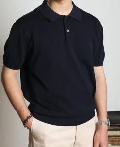 Fashion Lot 910S Knit Polo Shirt - Dark Navy Polo Shirts | Short Sleeve T-Shirts