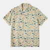 Outlet Marine Life Printed Seersucker Short Sleeve Camp Shirt - Light Yellow Short Sleeve Shirts | Shirts