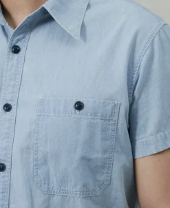 New Military Wash Chambray Short Sleeve Workshirt Short Sleeve Shirts | Shirts