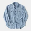 Hot Military Wash Chambray Workshirt Long Sleeve Shirts | Shirts
