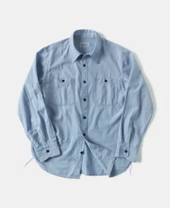 Hot Military Wash Chambray Workshirt Long Sleeve Shirts | Shirts