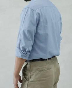 Hot Military Wash Chambray Workshirt Long Sleeve Shirts | Shirts