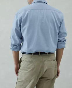 Hot Military Wash Chambray Workshirt Long Sleeve Shirts | Shirts