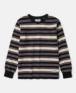 Clearance Multi-Stripe Long Sleeve T-Shirt - Beige/Black Long Sleeve T-Shirts | T-shirts