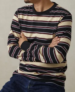 Clearance Multi-Stripe Long Sleeve T-Shirt - Beige/Black Long Sleeve T-Shirts | T-shirts