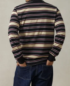 Clearance Multi-Stripe Long Sleeve T-Shirt - Beige/Black Long Sleeve T-Shirts | T-shirts