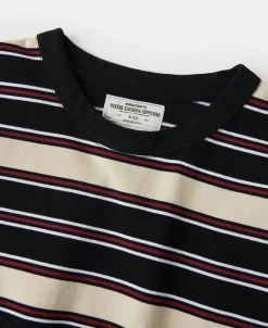 Clearance Multi-Stripe Long Sleeve T-Shirt - Beige/Black Long Sleeve T-Shirts | T-shirts