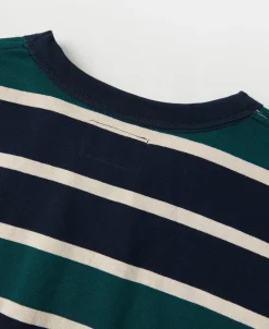 Discount Multi-Stripe Long Sleeve T-Shirt - Navy/Green Long Sleeve T-Shirts | T-shirts