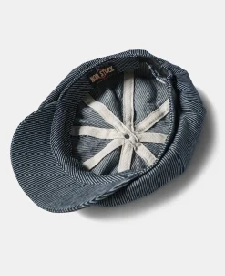 Hot Old Time Denim Stripe Newsboy Cap Hats&caps