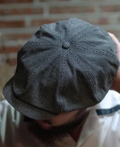 Hot Old Time Denim Stripe Newsboy Cap Hats&caps