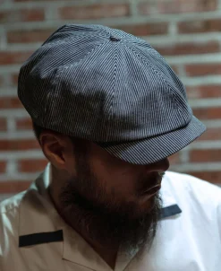 Hot Old Time Denim Stripe Newsboy Cap Hats&caps