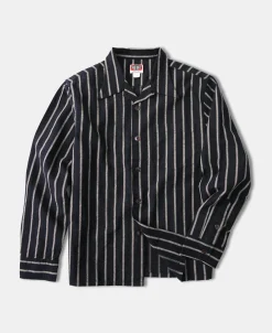 Best Open Collar Old Time Stripe Color Woven Shirt Long Sleeve Shirts | Shirts