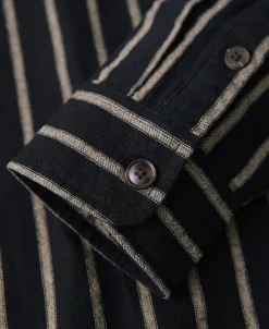 Best Open Collar Old Time Stripe Color Woven Shirt Long Sleeve Shirts | Shirts