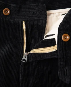 Outlet 12.5 oz 8 Wale Corduroy Trousers - Black Pants&trousers