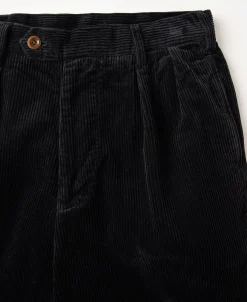 Outlet 12.5 oz 8 Wale Corduroy Trousers - Black Pants&trousers