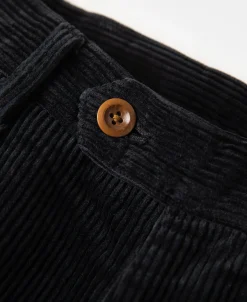 Outlet 12.5 oz 8 Wale Corduroy Trousers - Black Pants&trousers