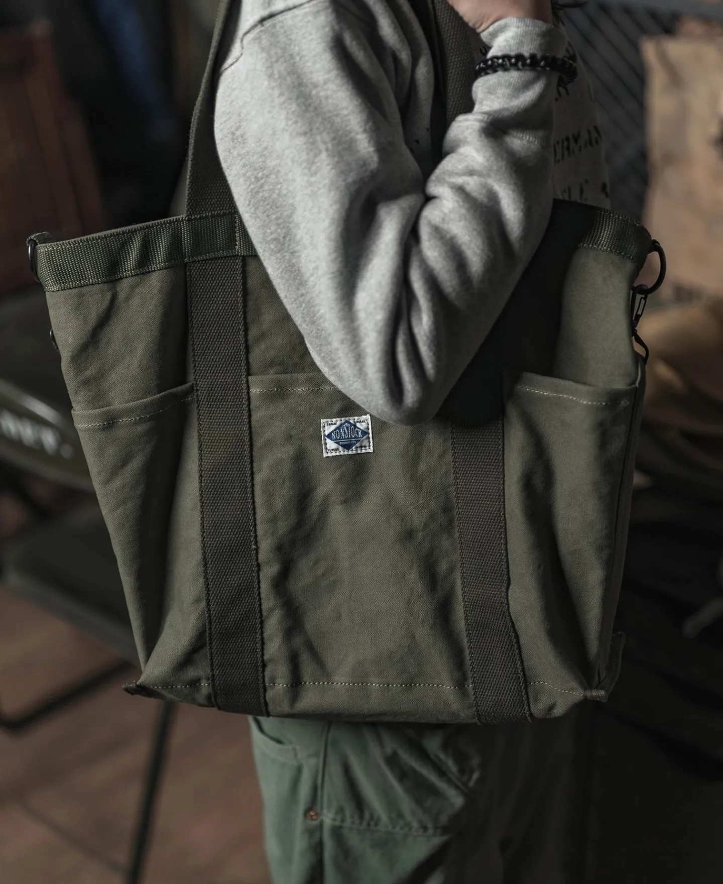 Discount 18 oz Canvas Tote Bag - Olive Bags&luggage