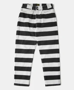 Hot 16 oz Canvas Wide Striped Biker Trousers Pants&trousers