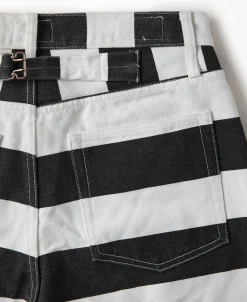Hot 16 oz Canvas Wide Striped Biker Trousers Pants&trousers