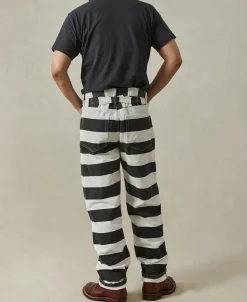 Hot 16 oz Canvas Wide Striped Biker Trousers Pants&trousers