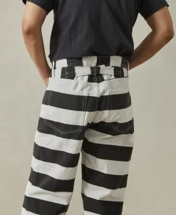 Hot 16 oz Canvas Wide Striped Biker Trousers Pants&trousers