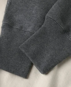 Sale 14 oz Contrast-Tipped Loopwheel Crewneck Sweatshirt - Gray/Apricot Sweatshirts&hoodies