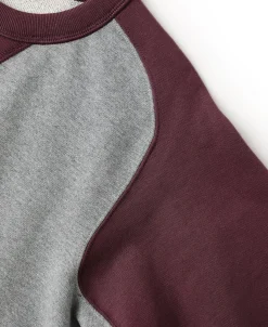 Outlet 14 oz Contrast-Tipped Loopwheel Crewneck Sweatshirt - Red/Gray Sweatshirts&hoodies
